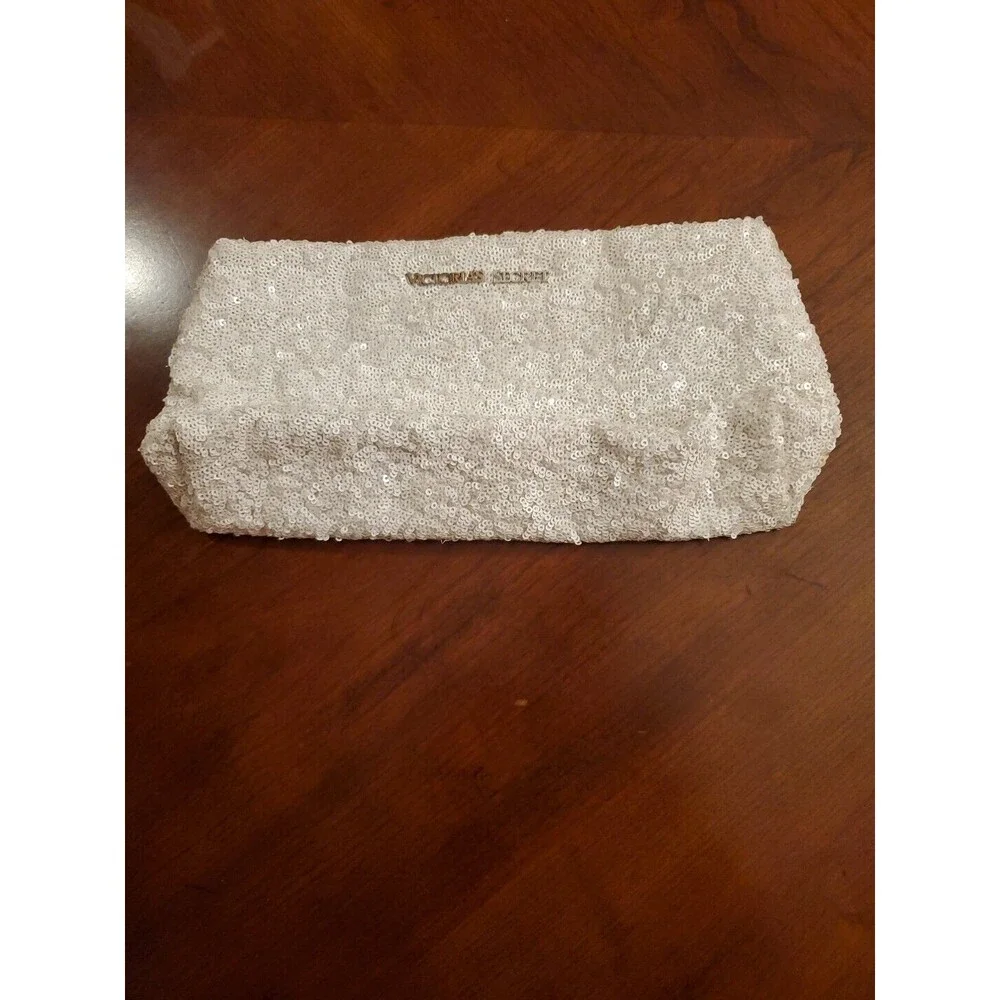 Victoria's Secret Limited Edition White Sequin Toilet Bag/Purse